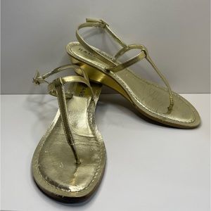 Rampage Gold T-Strap Sandals size 8.5